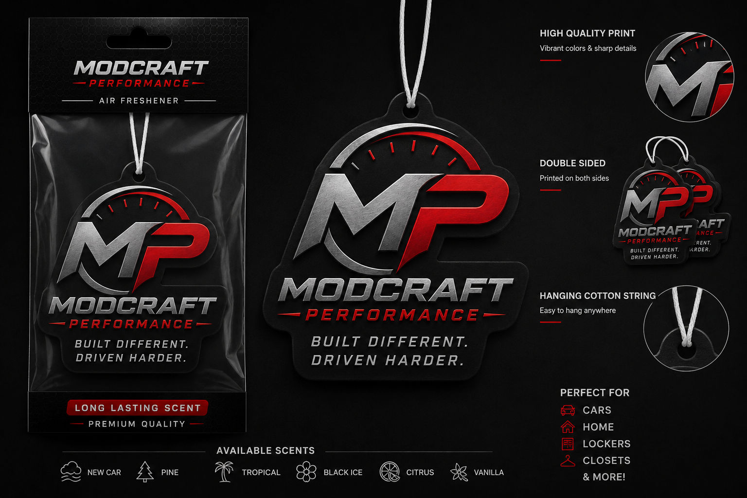 ModCraft Performance Premium Hanging Air Freshener – Long Lasting Scent