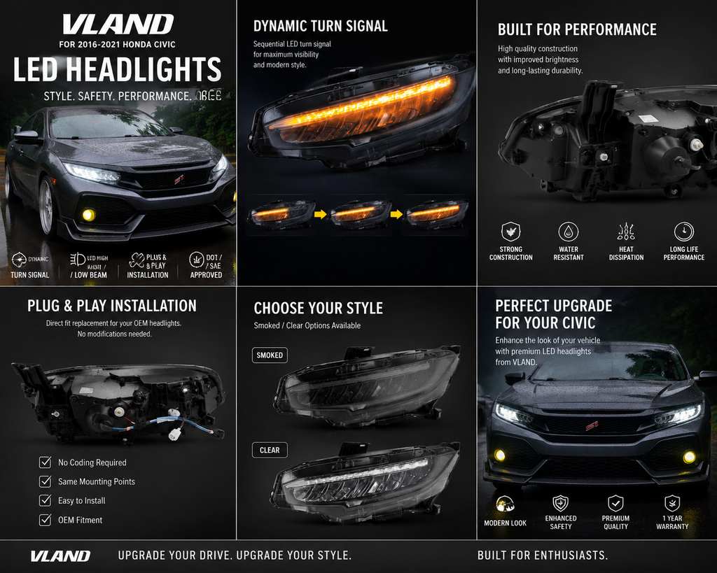 Upgrade Premium VLAND LED Headlights